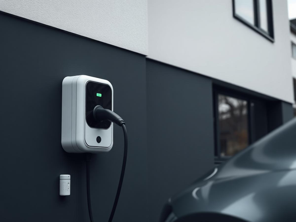 EV charger installed on a house wall